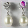 lady fashion 925 sterling silver freshwater AAA 8-9mm pearl earring